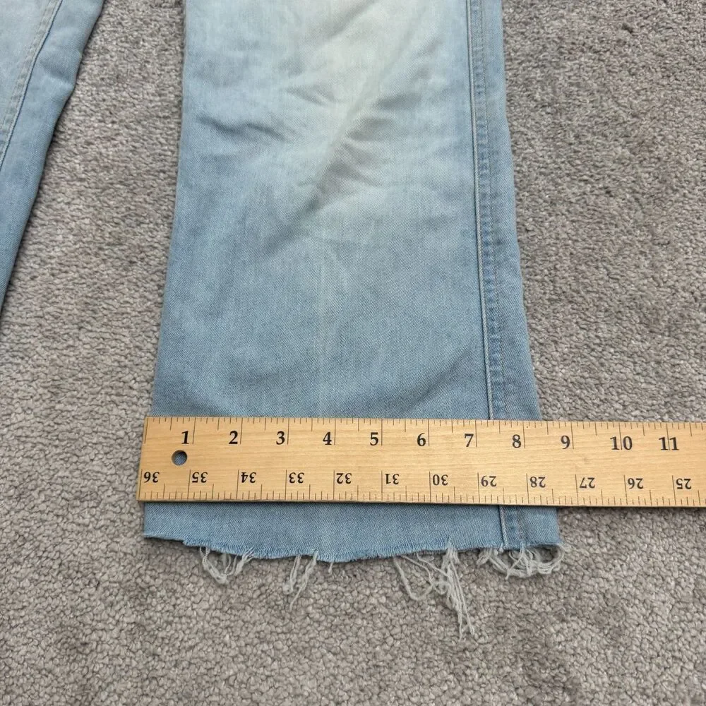 Levi's Vintage Y2K 2001 Light Wash Crop Denim Jeans Mens 34x30 Straight Leg